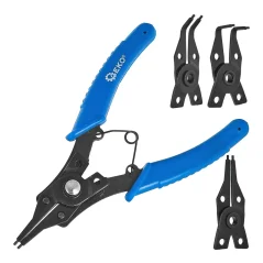 Kliešte na poistné krúžky / segrovky 160 mm, 4 vymeniteľné koncovky GEKO