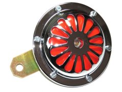 Klakson 12V (ČERVENÝ), CHROM - Pérák