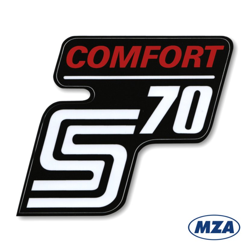 Aufkleber für das Fach "COMFORT", ROT (MZA) - Simson S70