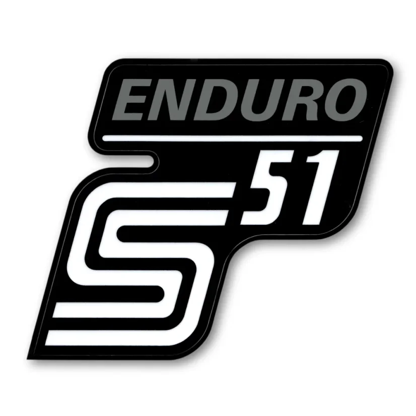 Nálepka schránky "ENDURO", STŘÍBRNÁ/ŠEDÁ (MZA) - Simson S51