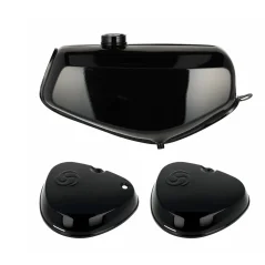 Fuel tank with square side covers (set), BLACK (MZA) – Simson S50, S51, S70 Electronic