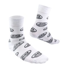Ponožky pro opravdového motorkáře (42-46), BÍLÉ - Černé loga JAWA