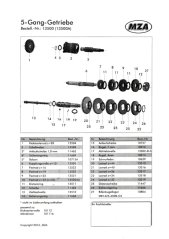 Getriebe (5 Gänge), KURZÜBERSETZUNG 23:32 (MZA) - Simson S51, S53, S70, SR50, SR80, KR51/2