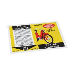 Doklad k mopedu - Jawetta 551