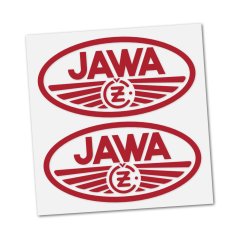 JAWA-CZ-Aufkleber (Logo), ROT (2 Stk.)