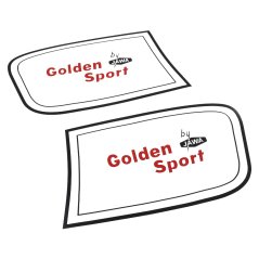 Aufkleber (L+R), ROT - JAWA 50 23 Golden Sport