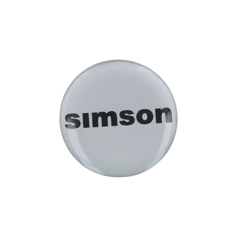 Nálepka na brzdový strmeň SIMSON (3D GEL), STRIEBORNÁ (Ø 28 mm) Nálepka na brzdový strmeň SIMSON (3D GEL), STRIEBORNÁ (Ø 28 mm)