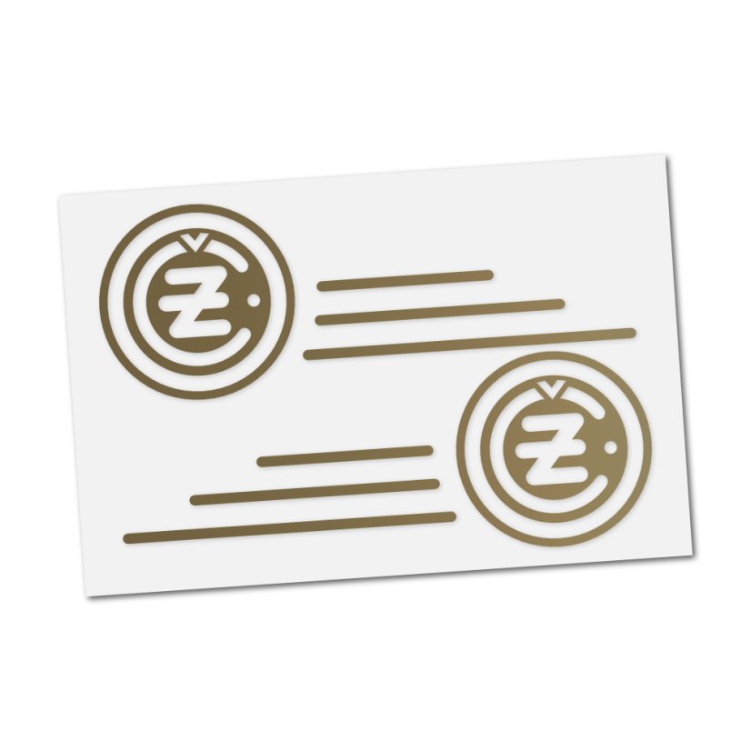Sticker of fuel tank ČZ (125/150), GOLD (2pcs)
