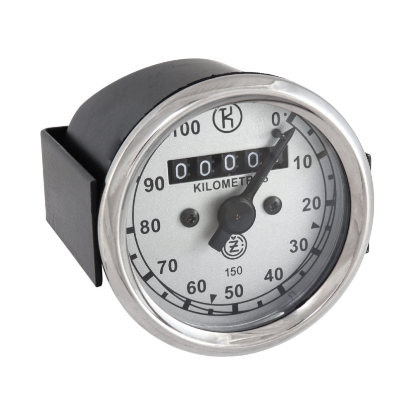 Speedometer (100km/h), "K" silver base, No.5 - ČZ 150 C