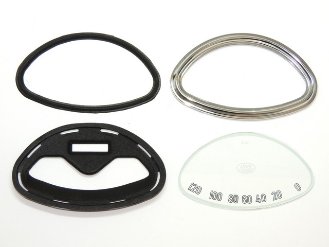 Glas + Tachometerrahmen JAWA 120 km/h - Panelka