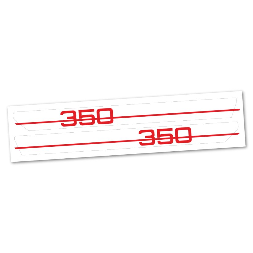 Tankaufkleber - JAWA 350, "weißer Untergrund" (2 Stk.)