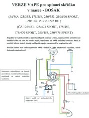 Wireharness (VAPE, switch box in mask)  - JAWA-ČZ, 250/350 Kývačka
