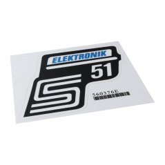 Aufkleber für das Elektronik-Fach, BLAU - Simson S51