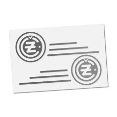 Samolepka nádrže ČZ (125/150), STŘÍBRNÁ (2ks)