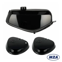 Nádrž s hranatými víky (sada), ČERNÁ (MZA) - Simson S50, S51, S70 Electronic