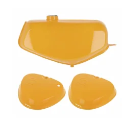 Kraftstofftank mit eckigen Seitenabdeckungen (Satz), OCKER-GELB (MZA) – Simson S51, S70 Enduro