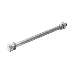 Wheel axle with nut (REAR), POLISHED STAINLESS - JAWA 50 550