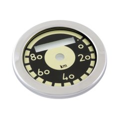 Repair kit of speedometer 80km/h, CHROME FRAME (flat) - JAWA 50 Pionýr, Stadion
