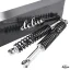 Zadné tlmiče 325 mm / 8/8 mm, CHRÓM / ČIERNE, sada 2 ks (DELUX) – JAWA 50