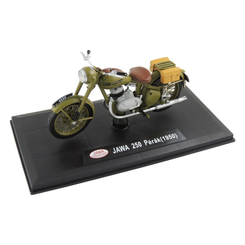 Model JAWA 250 Pérák (1950) 1:18, VOJENSKÁ ZELENÁ