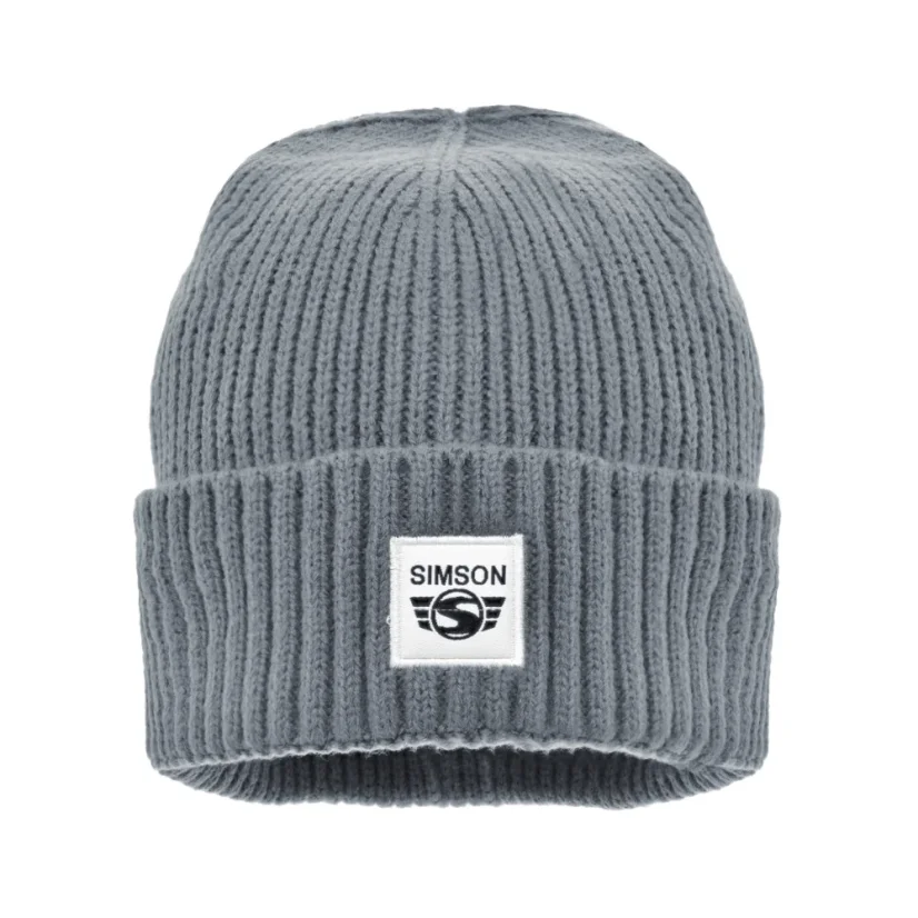 Zimní čepice, ŠEDÁ - logo SIMSON