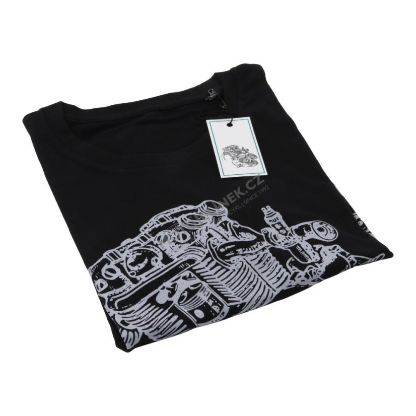 T-Shirt (XL), Schwarz - Motor JAWA 500 OHC