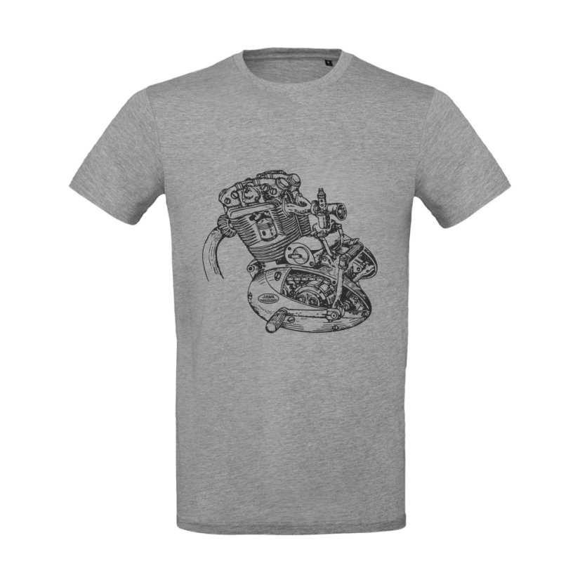T-Shirt (M), grau - Motor JAWA 500 OHC