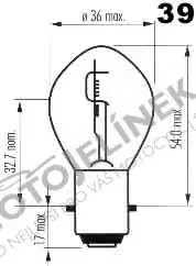 Bulb of headlamp 6V 25/25W (BA20D)
