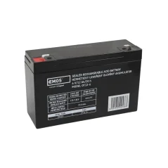 Baterie EMOS (OT12-6) 6V 12Ah, faston 4,7 mm AGM bezúdržbová