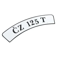 Kennzeichenschild für das vordere Schutzblech mit Aufschrift - ČZ 125 T