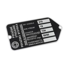 Frame label (printed), POVAŽSKÉ STROJÁRNE - Babetta 210