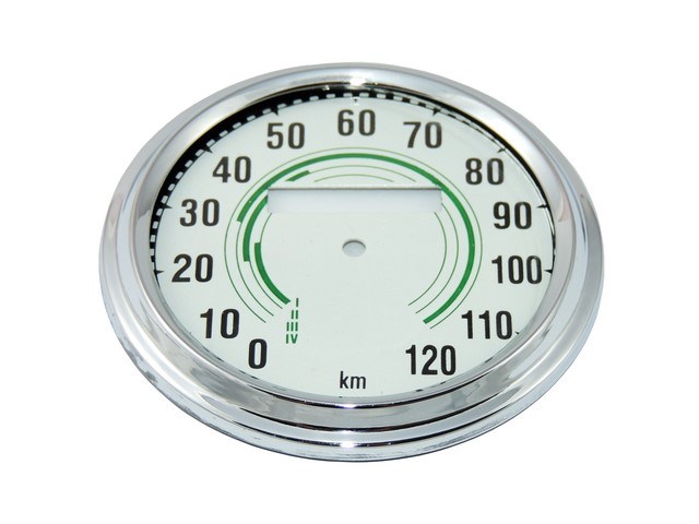 Glas + Tachometerrahmen 120 km/h, GRÜN - JAWA-ČZ