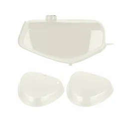 Fuel tank with square side covers (set), ALABASTER WHITE (MZA) – Simson S50, S51, S70 Electronic