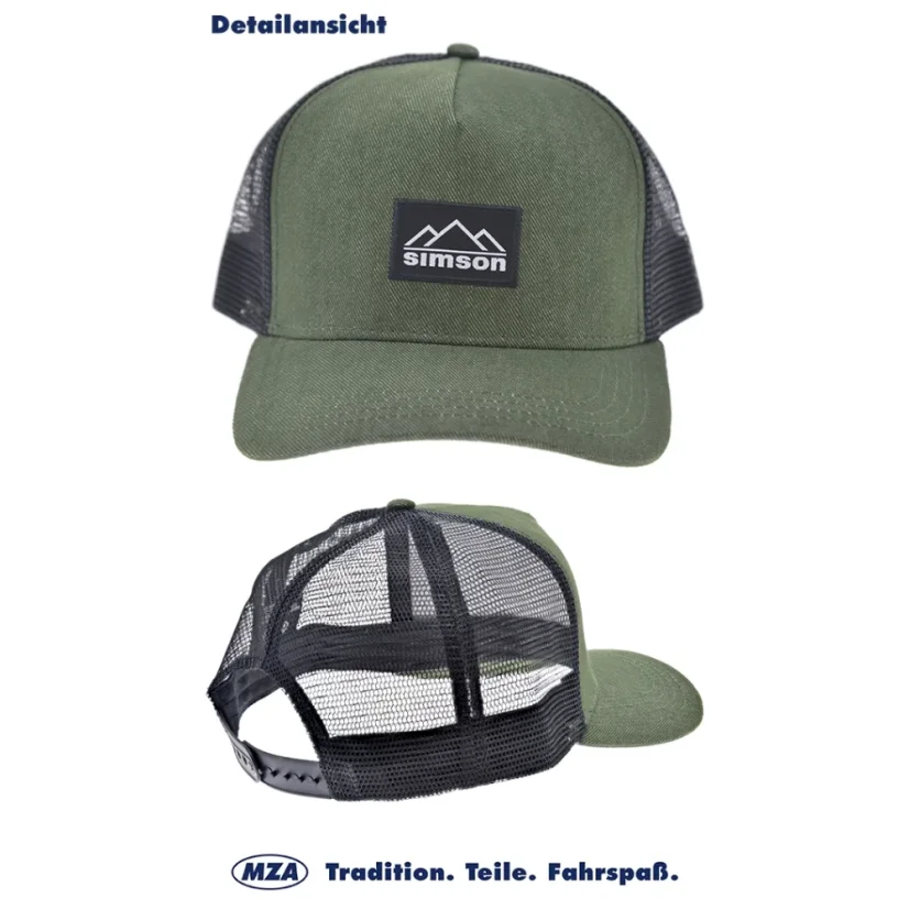 Trucker cap (curved brim), olive green - SIMSON logo