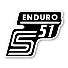 Decal side cover "ENDURO", WHITE (MZA) - Simson S51